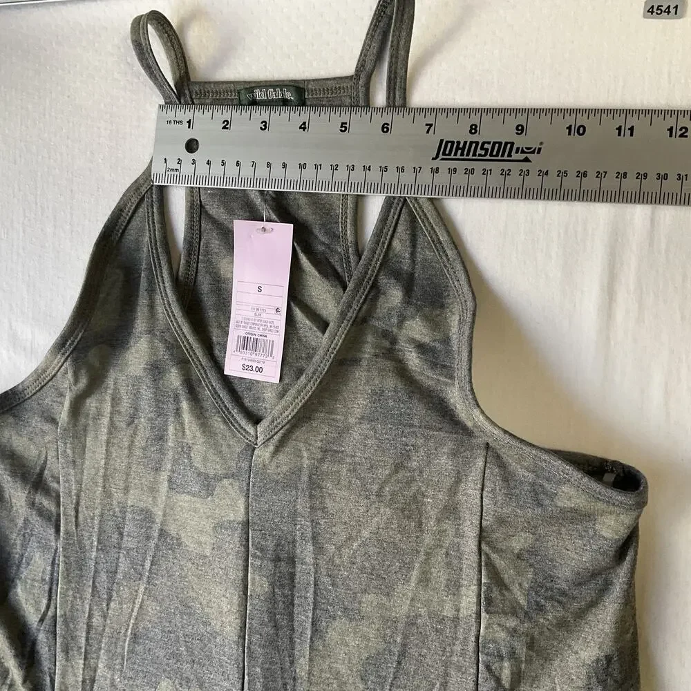 Wild Fable Women Jumpsuit S Olive Camouflage Sleeveless 20